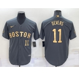 Men's Boston Red Sox #11 Rafael Devers Number Grey 2022 All Star Stitched Cool Base Nike Jersey