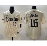Men's Boston Red Sox #16 Jarren Duran Cream Gothic Vapor Limited Stitched Baseball Jersey