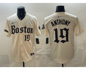 Men's Boston Red Sox #19 Roman Anthony Cream Gothic Vapor Limited Stitched Baseball Jersey