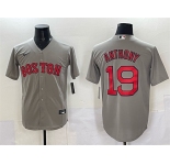 Men's Boston Red Sox #19 Roman Anthony Gray Cool Base Stitched Baseball Jersey