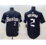 Men's Boston Red Sox #2 Alex Bregman Black Gothic Vapor Limited Stitched Baseball Jersey