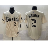 Men's Boston Red Sox #2 Alex Bregman Cream Gothic Vapor Limited Stitched Baseball Jersey