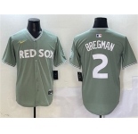 Men's Boston Red Sox #2 Alex Bregman Green 2025 City Connect Limited Stitched Baseball Jersey