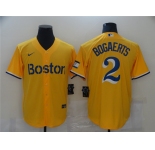 Men's Boston Red Sox  #2 Xander Bogaerts Nike Gold City Connect Jersey
