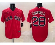 Men's Boston Red Sox #28 Kristian Campbell Red Cool Base Stitched Baseball Jersey