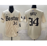 Men's Boston Red Sox #34 David Ortiz Cream Gothic Vapor Limited Stitched Baseball Jersey