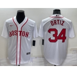 Men's Boston Red Sox #34 David Ortiz White Stitched MLB Cool Base Nike Jersey