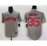 Men's Boston Red Sox #35 Garrett Crochet Gray Cool Base Stitched Baseball Jersey