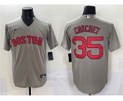 Men's Boston Red Sox #35 Garrett Crochet Gray Cool Base Stitched Baseball Jersey