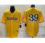 Men's Boston Red Sox #39 Christian Arroyo Gold No Name 2021 City Connect Stitched MLB Cool Base Nike Jersey