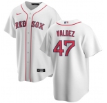 Men's Boston Red Sox #47 Enmanuel Valdez White Cool Base Stitched Baseball Jersey