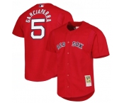 Men's Boston Red Sox #5 Nomar Garciaparra Red Cooperstown Collection Authentic Mitchell & Ness Jersey