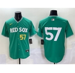 Men's Boston Red Sox #57 Greg Weissert Green 2025 City Connect Limited Stitched Baseball Jersey