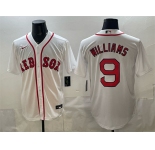 Men's Boston Red Sox #9 Ted Williams White Cool Base Stitched Baseball Jersey