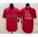 Men's Boston Red Sox Big Logo Red Stitched MLB Cool Base Nike Jersey