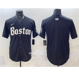 Men's Boston Red Sox Blank Black Gothic Vapor Limited Stitched Baseball Jersey