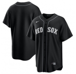 Men's Boston Red Sox Blank Black Lights Out Limited Stitched Baseball Jersey