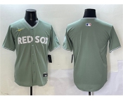 Men's Boston Red Sox Blank Green 2025 City Connect Limited Stitched Baseball Jersey