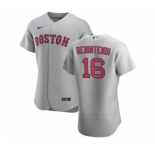 Men's Nike Boston Red Sox #16 Andrew Benintendi Gray Road 2020 Authentic Team Baseball Jersey