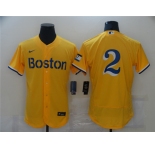 Men's Nike Boston Red Sox  #2 Xander Bogaerts Gold Flex Base Authentic Collection MLB Jersey