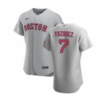 Men's Nike Boston Red Sox #7 Christian Vazquez Gray Road 2020 Authentic Team Baseball Jersey