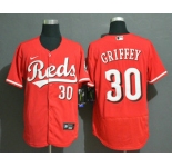 Big Size Cincinnati Reds #30 Ken Griffey Jr Red Stitched MLB Flex Base Nike Jersey