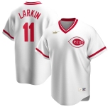 Cincinnati Reds #11 Barry Larkin Nike Home Cooperstown Collection Player MLB Jersey White