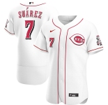Cincinnati Reds #7 Eugenio Suarez Men's Nike White Home 2020 Authentic Player MLB Jersey