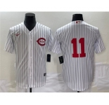 Men's Cincinnati Reds #11 Barry Larkin White Field of Dreams Stitched Baseball Jersey