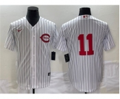 Men's Cincinnati Reds #11 Barry Larkin White Field of Dreams Stitched Baseball Jersey