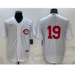 Men's Cincinnati Reds #19 Joey Votto 2022 White Field of Dreams Stitched Baseball Jersey