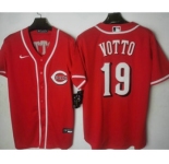 Men's Cincinnati Reds #19 Joey Votto Red Stitched MLB Cool Base Nike Jersey
