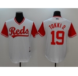 Men's Cincinnati Reds #19 Joey Votto Tokki 2 Authentic White 2017 Players Weekend Baseball Jersey