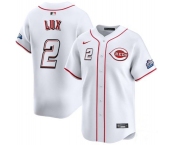 Men's Cincinnati Reds #2 Gavin Lux White 2025 Speedway Classic Home Limited Stitched Baseball Jersey