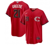 Men's Cincinnati Reds #21 Hunter Greene Red 2026 City Connect Stadium Stitched Baseball Jersey