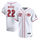 Men's Cincinnati Reds #22 Luke Maile White Home Limited Stitched Baseball Jersey