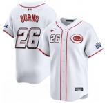 Men's Cincinnati Reds #26 Chase Burns White 2025 Speedway Classic Home Limited Stitched Baseball Jersey