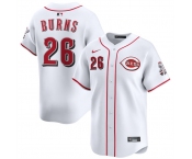 Men's Cincinnati Reds #26 Chase Burns White Home Limited Stitched Baseball Jersey