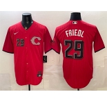 Men's Cincinnati Reds #29 TJ Friedl Red 2026 City Connect Stadium Stitched Baseball Jersey