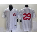 Men's Cincinnati Reds #29 TJ Friedl White Field of Dreams Stitched Baseball Jersey