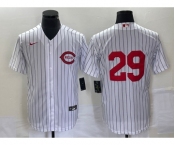 Men's Cincinnati Reds #29 TJ Friedl White Field of Dreams Stitched Baseball Jersey