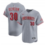 Men's Cincinnati Reds #30 Will Benson Gray Road Limited Stitched Baseball Jersey