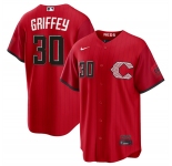 Men's Cincinnati Reds #30 Will Benson Red 2026 City Connect Stadium Stitched Baseball Jersey
