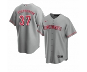 Men's Cincinnati Reds #37 Tyler Stephenson Grey MLB Cool Base Nike Jersey