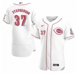 Men's Cincinnati Reds #37 Tyler Stephenson White Stitched MLB Flex Base Nike Jersey
