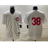 Men's Cincinnati Reds #38 Jose Barrero White Field of Dreams Stitched Baseball Jersey