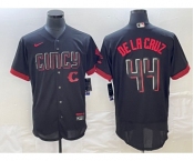 Men's Cincinnati Reds #44 Elly De La Cruz Black 2023 City Connect Cool Base Stitched Jersey 1