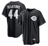Men's Cincinnati Reds #44 Elly De La Cruz Black Lights Out Limited Stitched Baseball Jersey