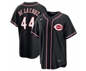 Men's Cincinnati Reds #44 Elly De La Cruz Black Out Stitched Baseball Jersey