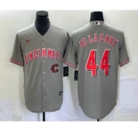 Men's Cincinnati Reds #44 Elly De La Cruz Grey Cool Base Stitched Baseball Jersey1